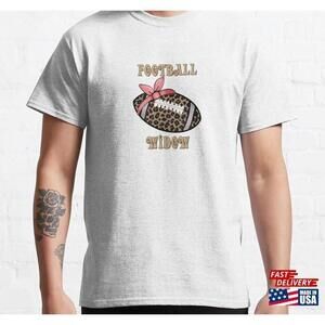 Football Widow Leopard Print Bow Tshirt Classic